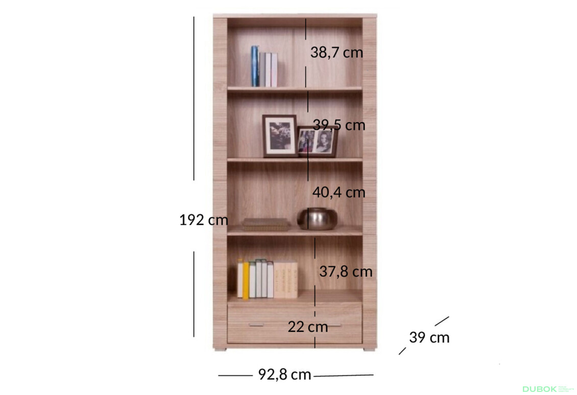 Regál otevřený 1s/90 dub sonoma Gress - Fotografie 2 Fotografie 2 - Regál otevřený 1s/90 dub sonoma Gress