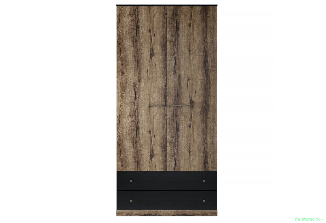 Skříň 2d2s dub monastery / černý Jagger - Fotografie 1 Fotografie 1 - Skříň 2d2s dub monastery / černý Jagger