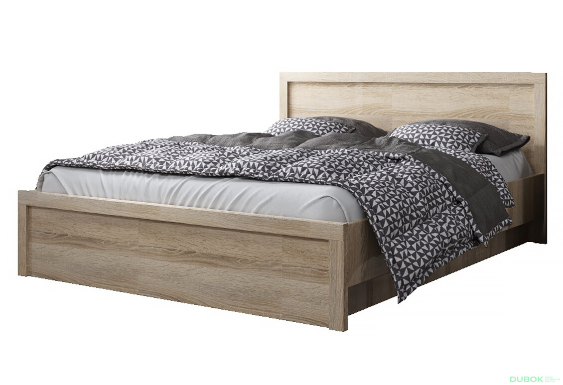 Postel 160x200 s roštem, úložným prostorem dub sonoma Jazz