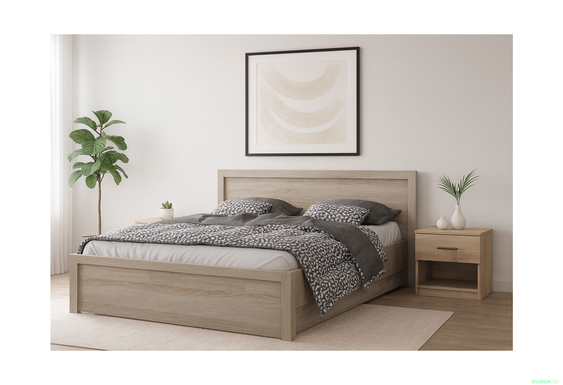 Fotografie 2 - Postel 160x200 s roštem, úložným prostorem dub sonoma Jazz