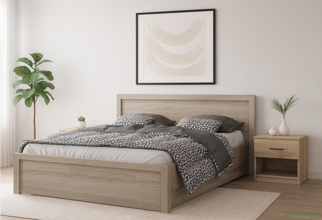 Fotografie 2 - Postel 160x200 s roštem, úložným prostorem dub sonoma Jazz