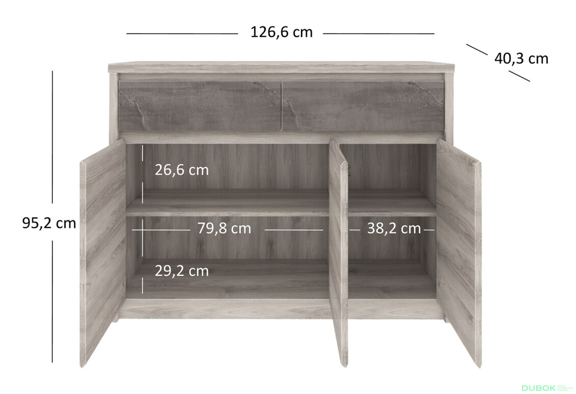 Komoda 3d2s kaštan nairobi / onyx Jazz - Fotografie 5 Fotografie 5 - Komoda 3d2s kaštan nairobi / onyx Jazz