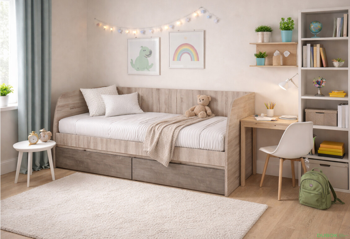 Fotografie 2 - Postel 2s/90x200 s roštem kaštan nairobi / onyx Jazz