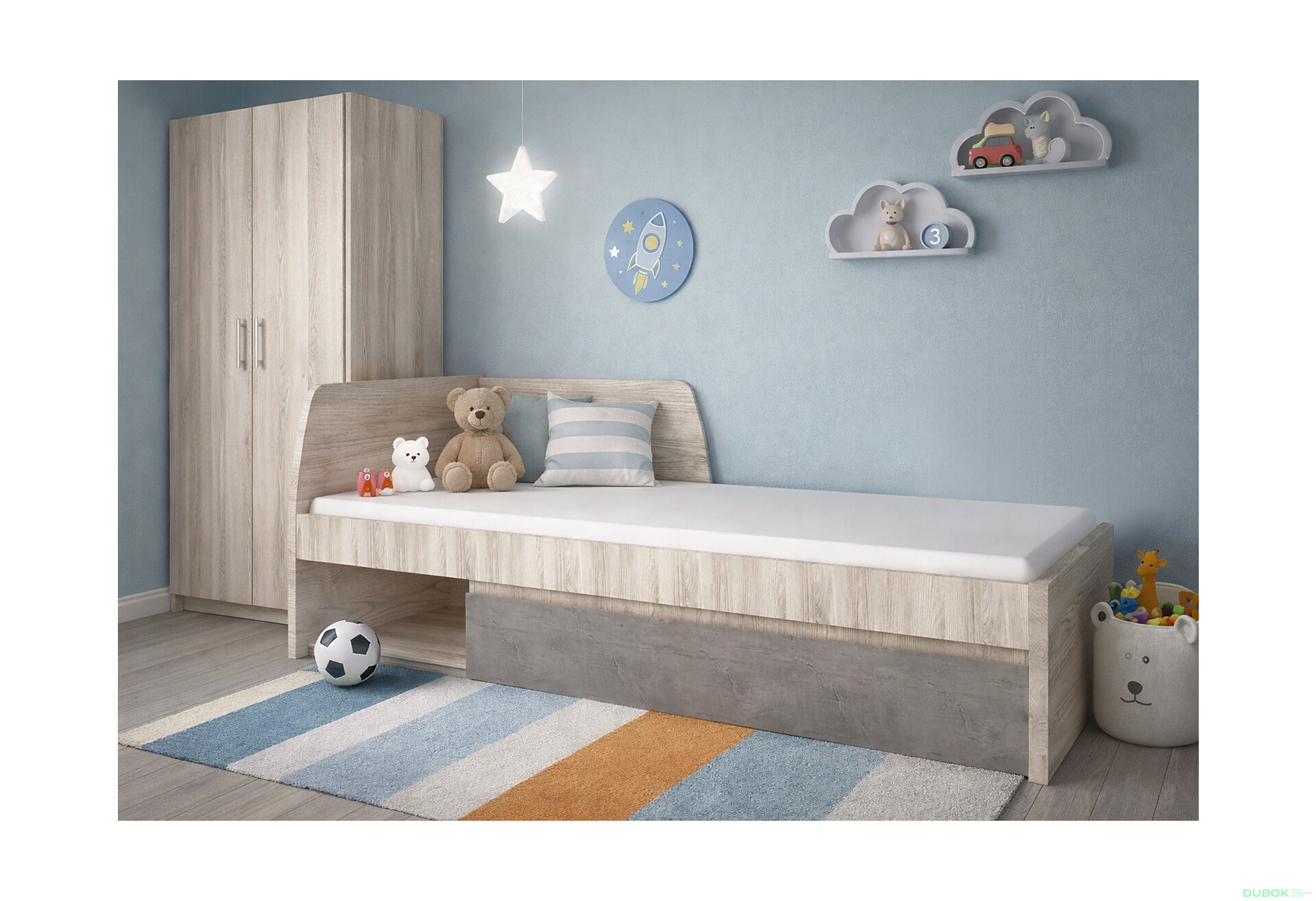 Fotografie 2 - Postel 90x200 s roštem kaštan nairobi / onyx Jazz