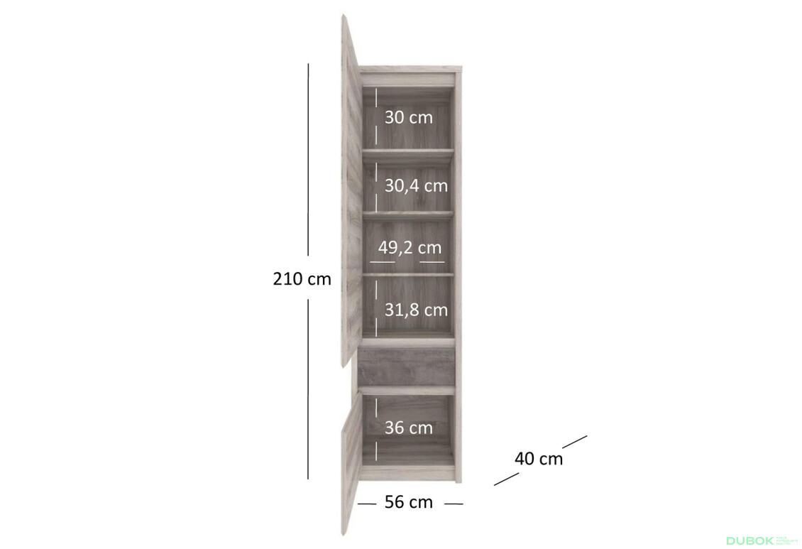Regál 2d1s kaštan nairobi / onyx Jazz - Fotografie 4 Fotografie 4 - Regál 2d1s kaštan nairobi / onyx Jazz