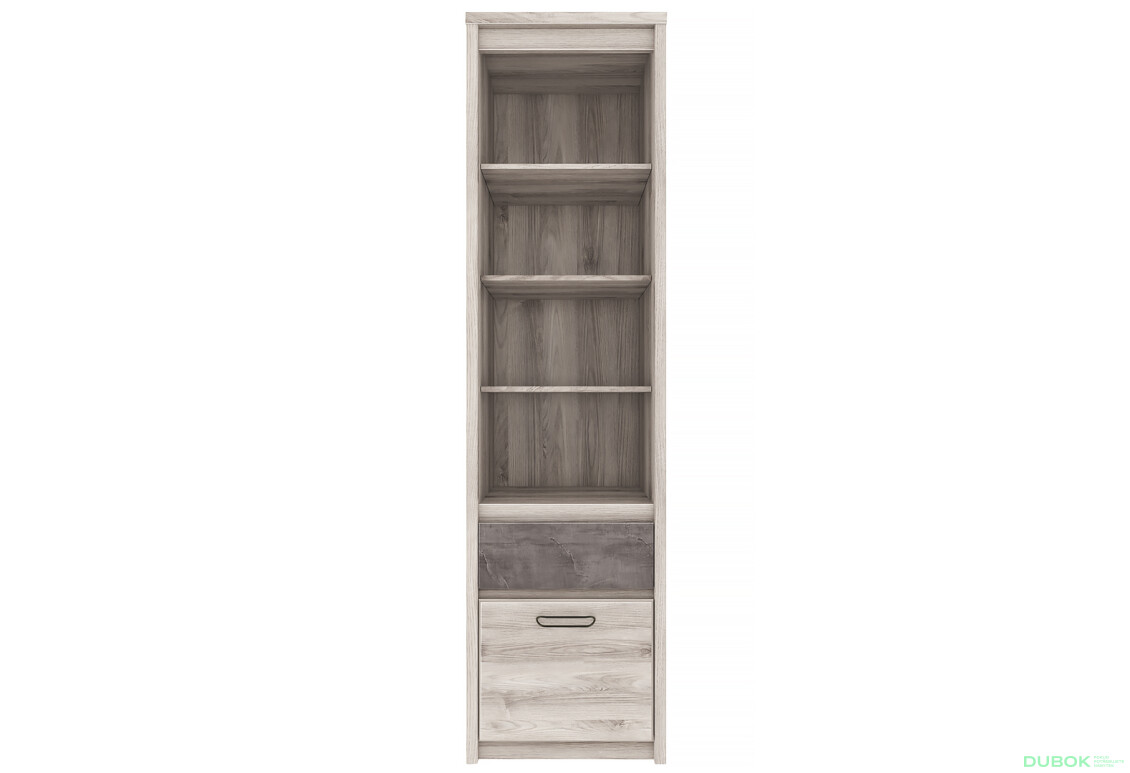 Regál otevřený 1d1s kaštan nairobi / onyx Jazz - Fotografie 2 Fotografie 2 - Regál otevřený 1d1s kaštan nairobi / onyx Jazz