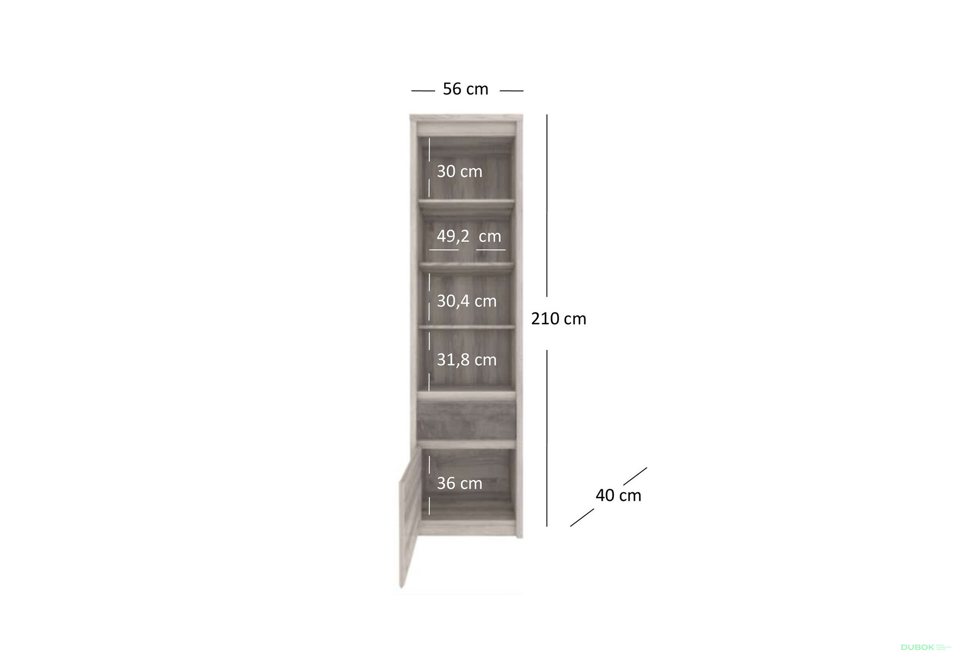 Regál otevřený 1d1s kaštan nairobi / onyx Jazz - Fotografie 4 Fotografie 4 - Regál otevřený 1d1s kaštan nairobi / onyx Jazz