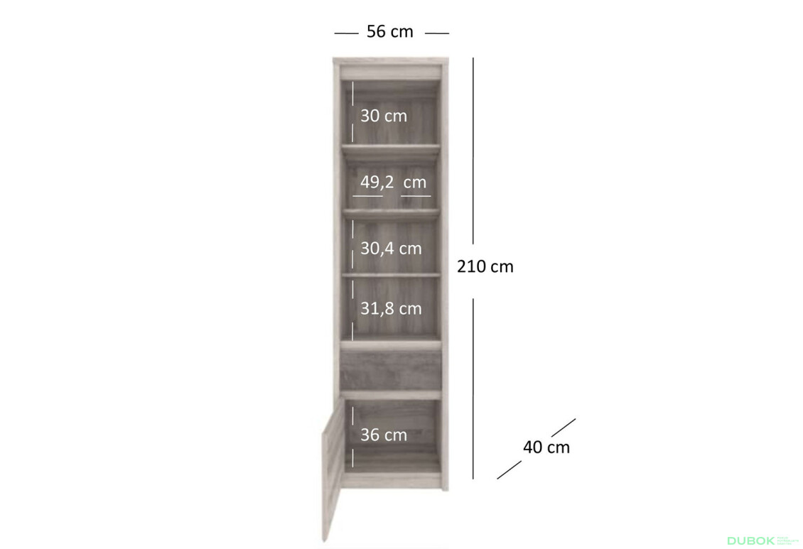 Regál otevřený 1d1s kaštan nairobi / onyx Jazz - Fotografie 4 Fotografie 4 - Regál otevřený 1d1s kaštan nairobi / onyx Jazz