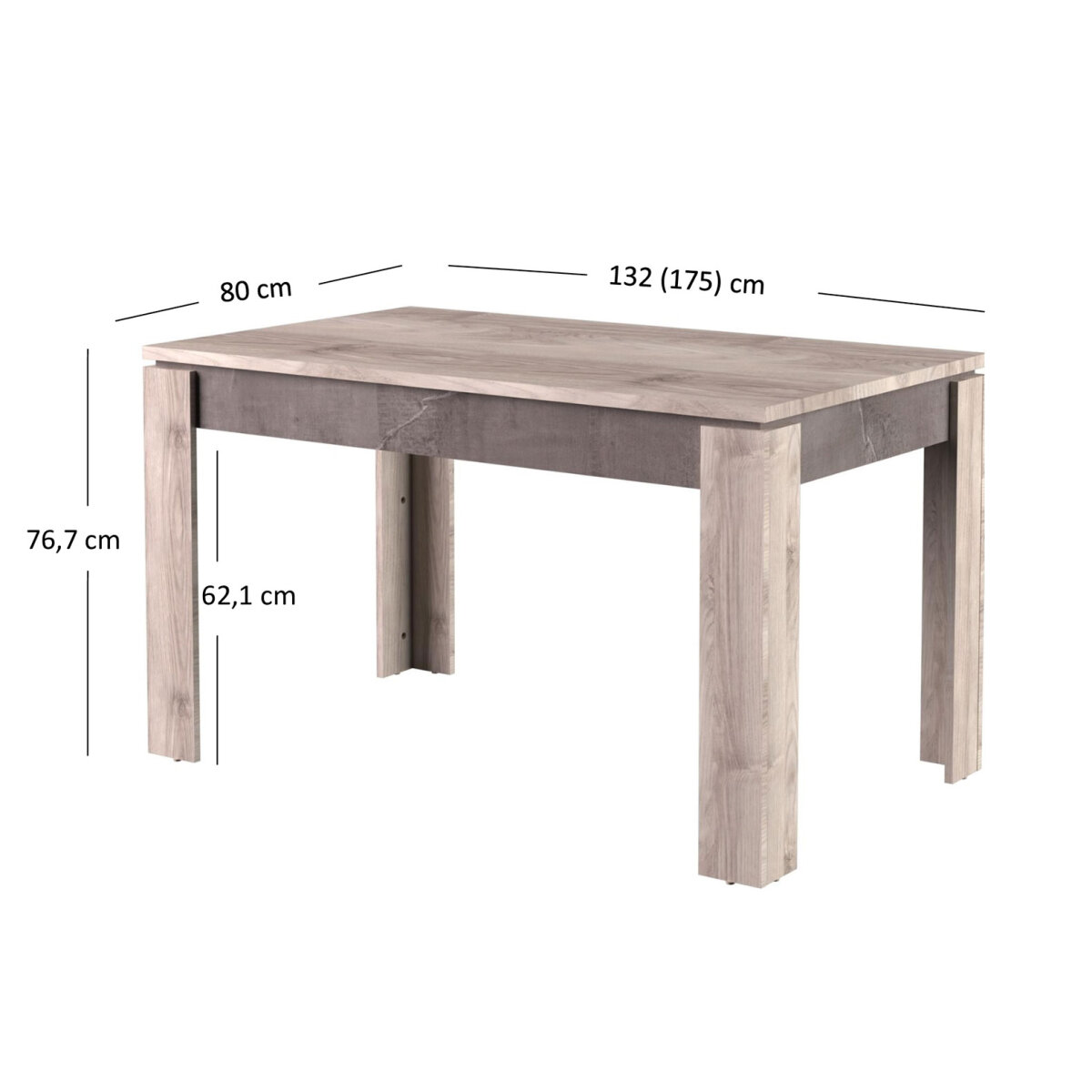 Rozkládací stůl 130/172 kaštan nairobi / onyx Jazz (obrázek 3)