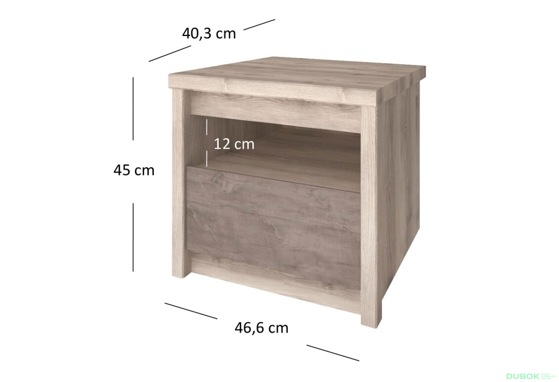 Noční stolek 1s kaštan nairobi / onyx Jazz - Fotografie 3 Fotografie 3 - Noční stolek 1s kaštan nairobi / onyx Jazz