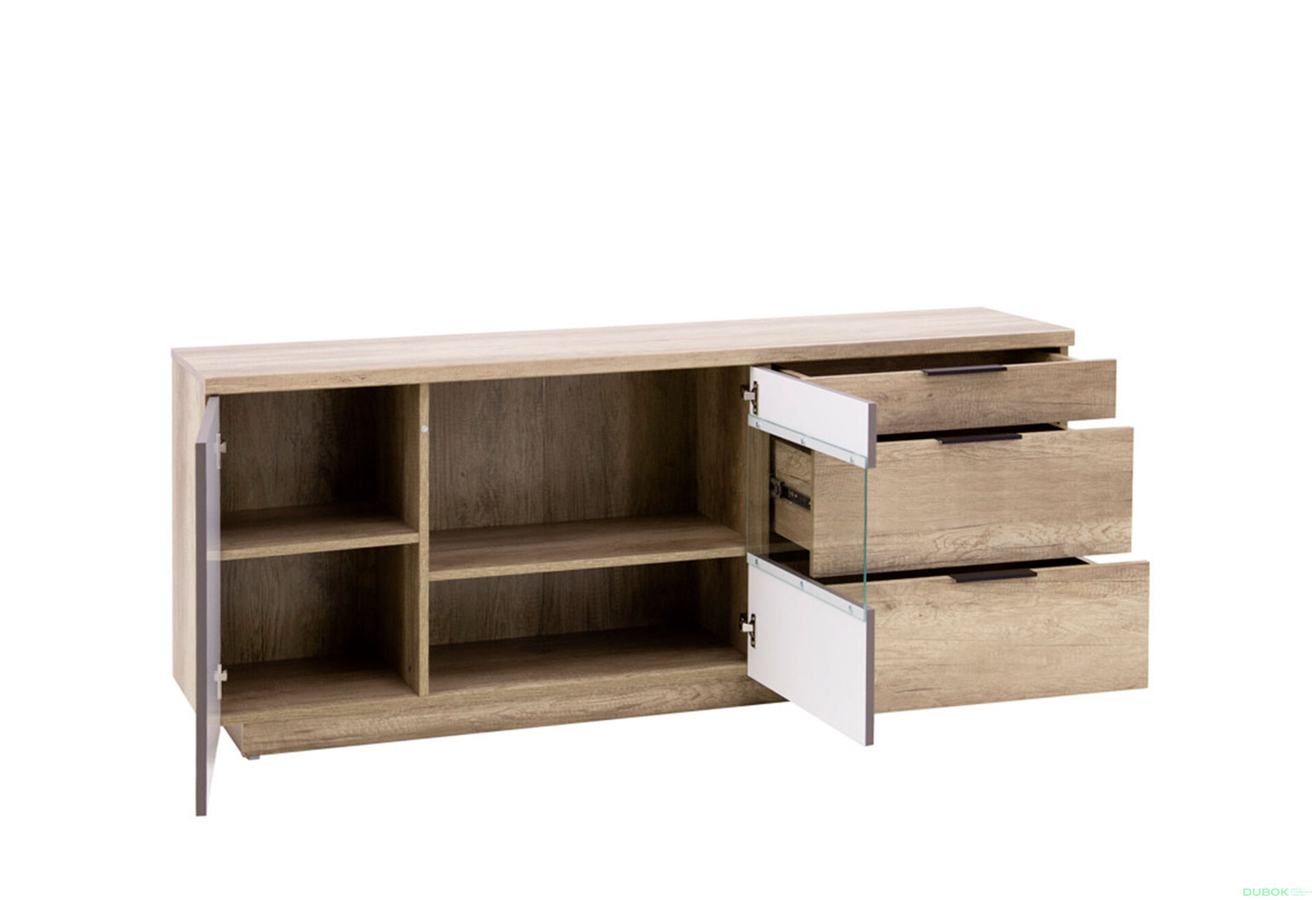 TV stolek 1d1w3s dub canyon / šedé shitake Kaylas - Fotografie 3 Fotografie 3 - TV stolek 1d1w3s dub canyon / šedé shitake Kaylas