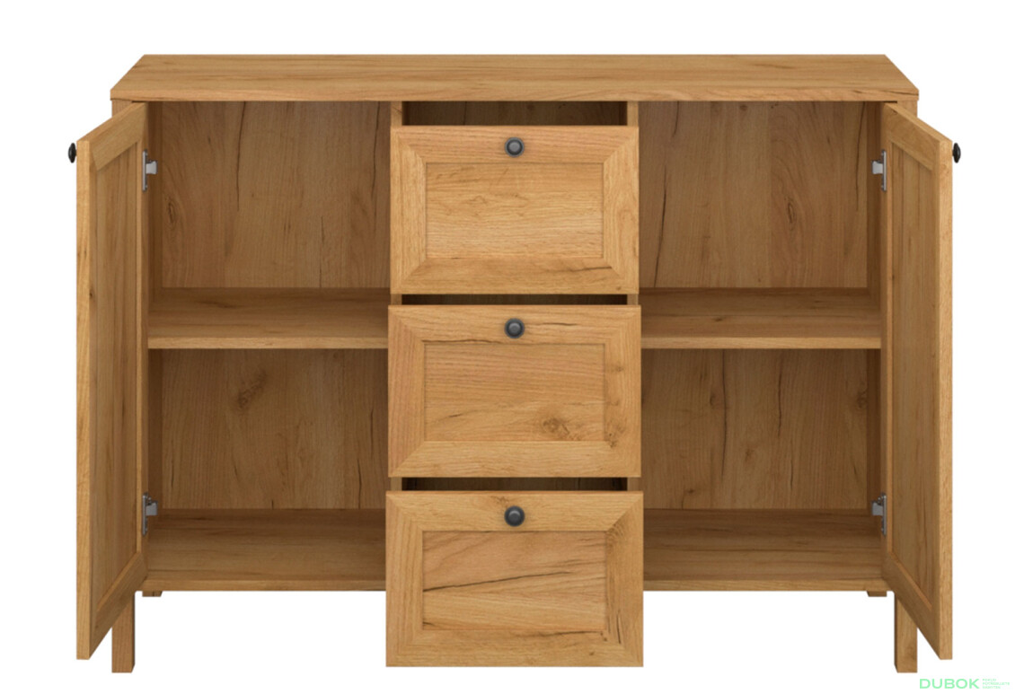 Komoda 2d3s dub craft zlatý Klark - Fotografie 3 Fotografie 3 - Komoda 2d3s dub craft zlatý Klark