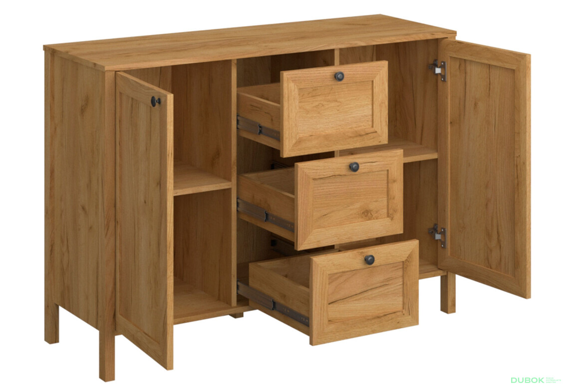 Komoda 2d3s dub craft zlatý Klark - Fotografie 4 Fotografie 4 - Komoda 2d3s dub craft zlatý Klark