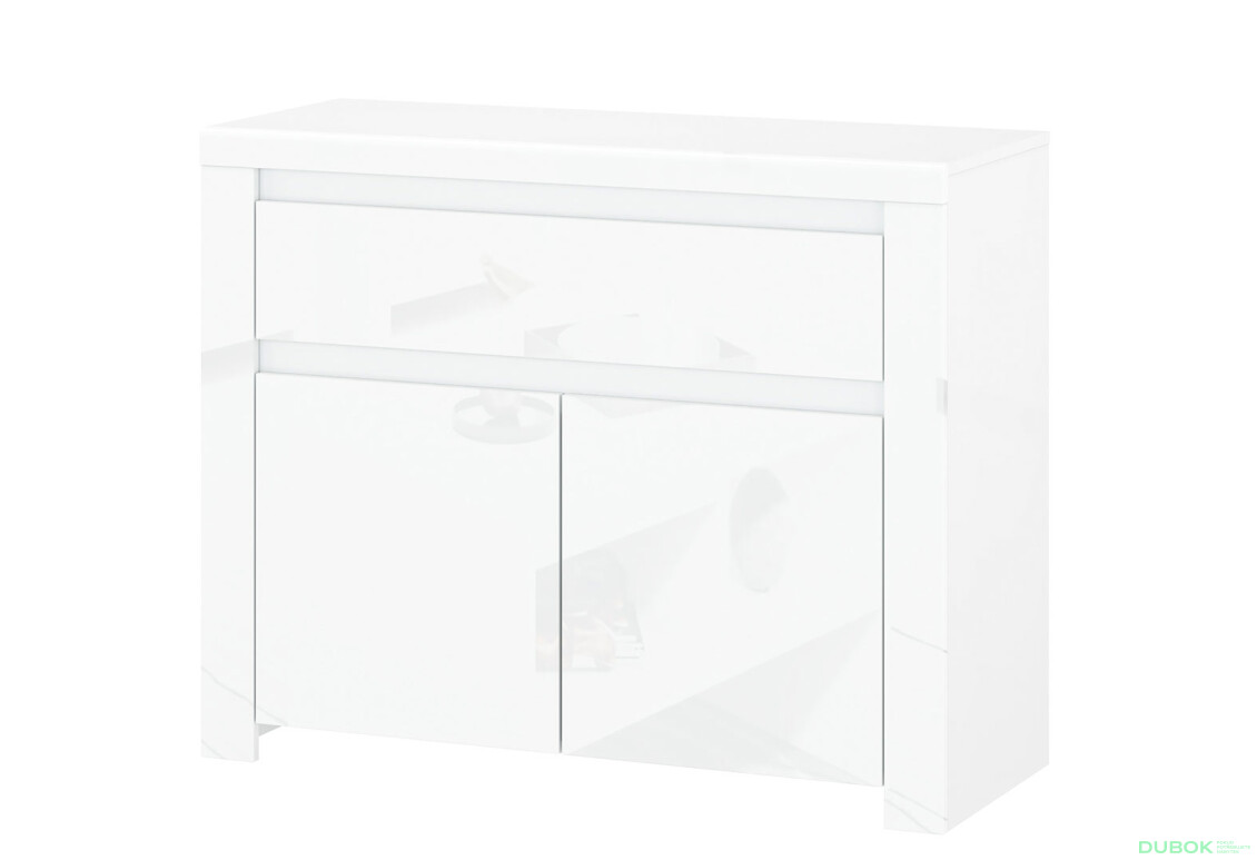 Komoda 2d1s bílý lesk Lingo - Fotografie 1 Fotografie 1 - Komoda 2d1s bílý lesk Lingo