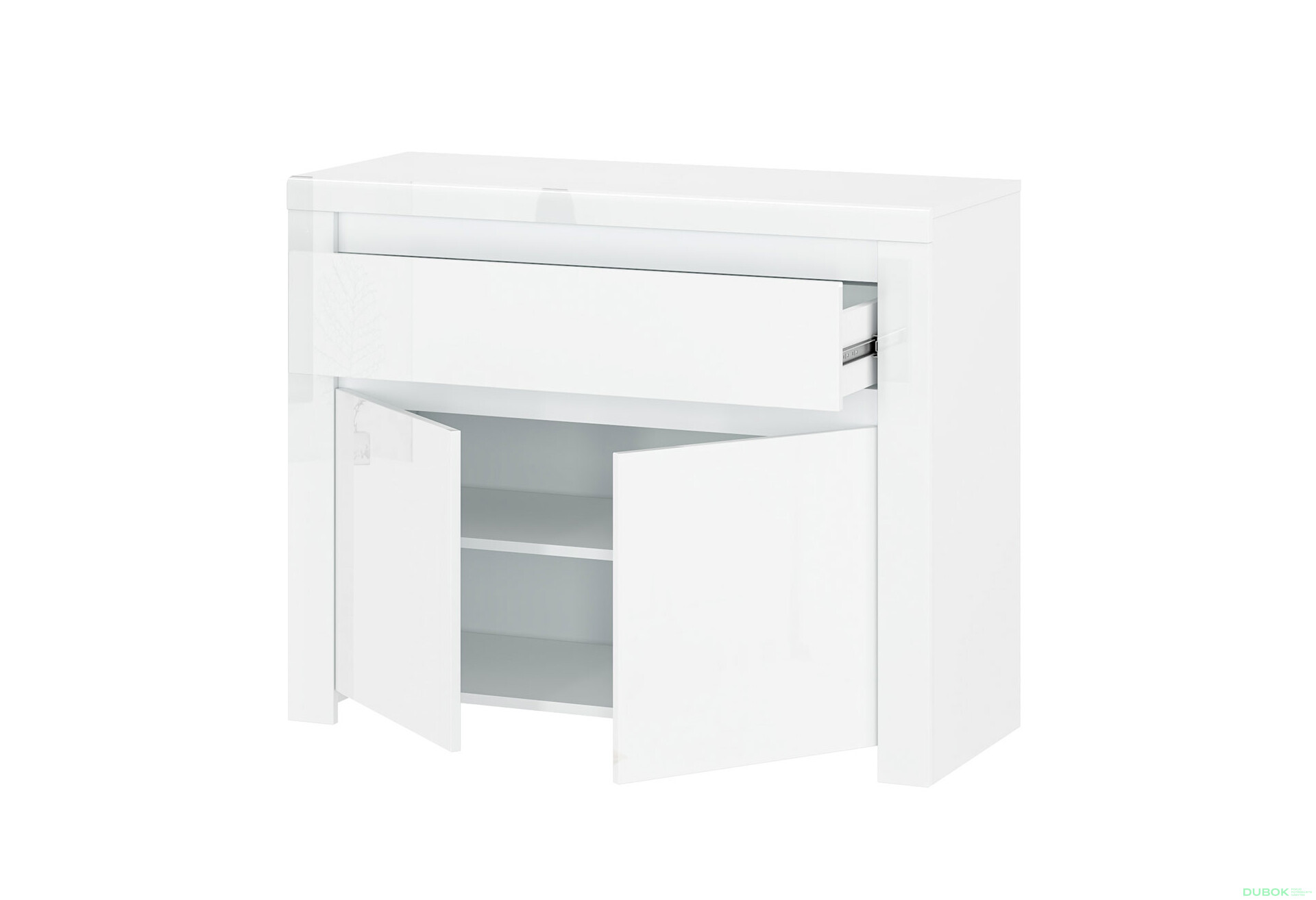 Komoda 2d1s bílý lesk Lingo - Fotografie 2 Fotografie 2 - Komoda 2d1s bílý lesk Lingo