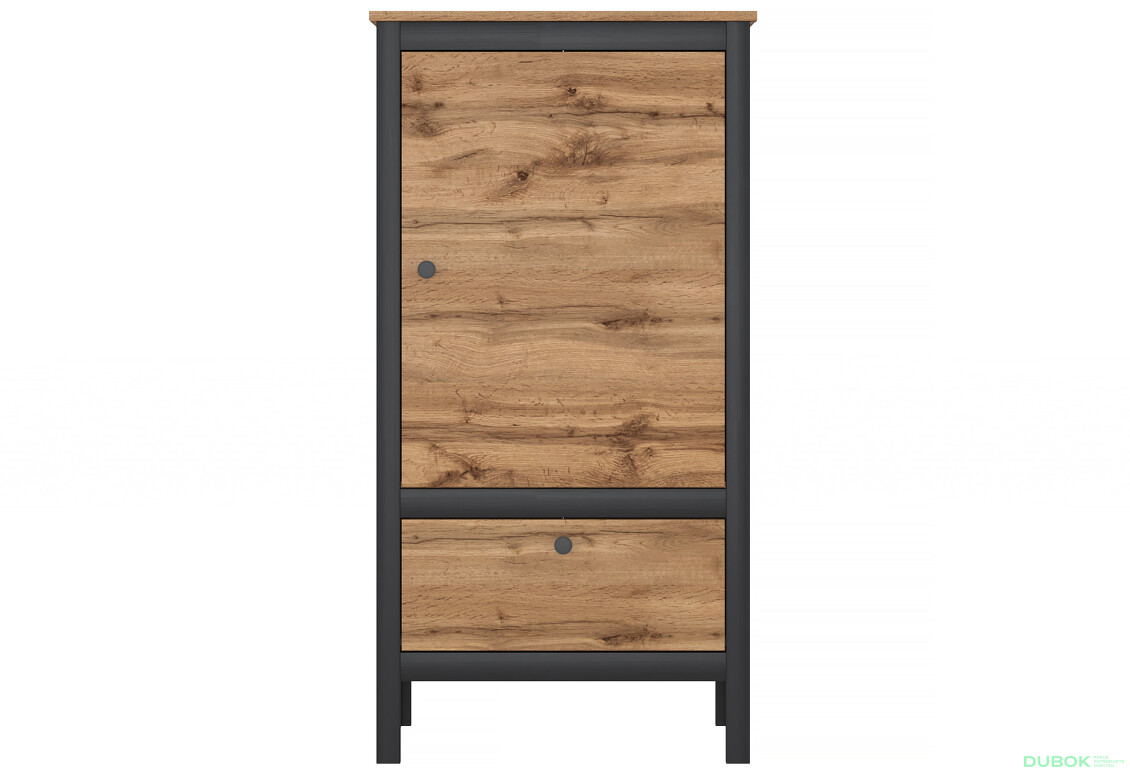 Komoda 1d1s/60 dub wotan / černý Loft