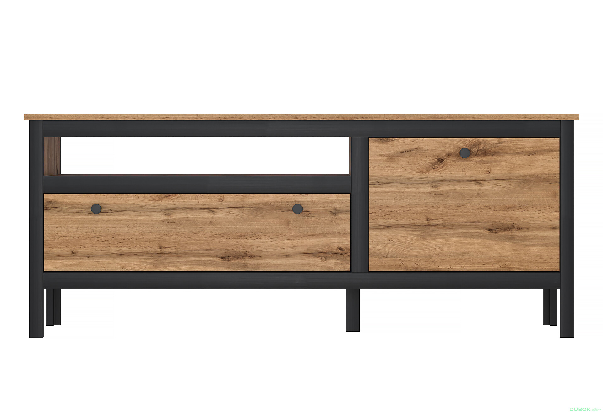 Fotografie 1 - TV stolek 1d1s/150 dub wotan / černý Loft