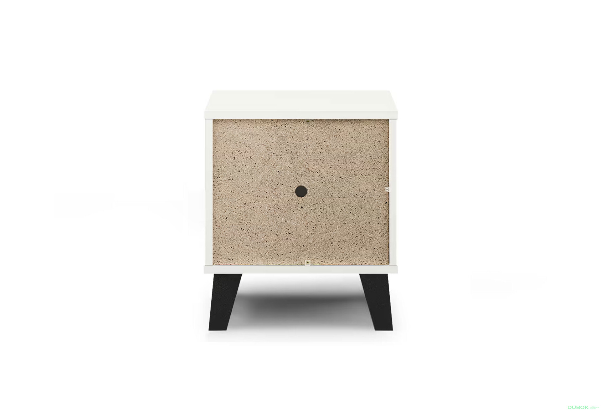 Fotografie 5 - Noční stolek Borg 1s bílý / dub artisan