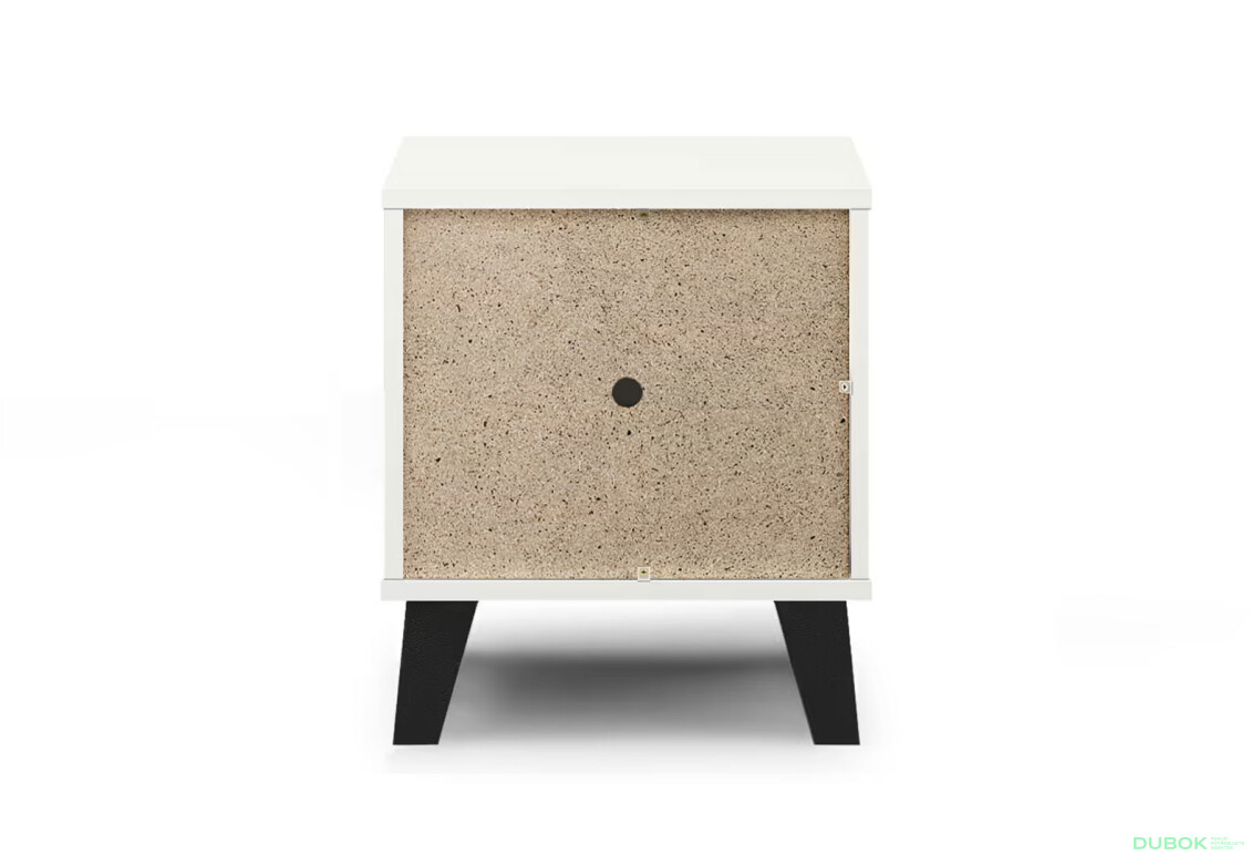 Fotografie 5 - Noční stolek Borg 1s bílý / dub artisan