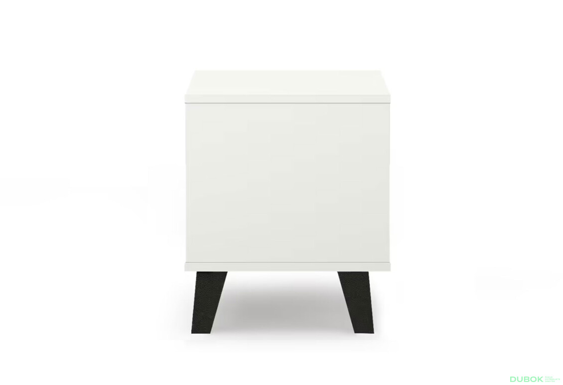 Fotografie 4 - Noční stolek Borg 1s bílý / dub artisan