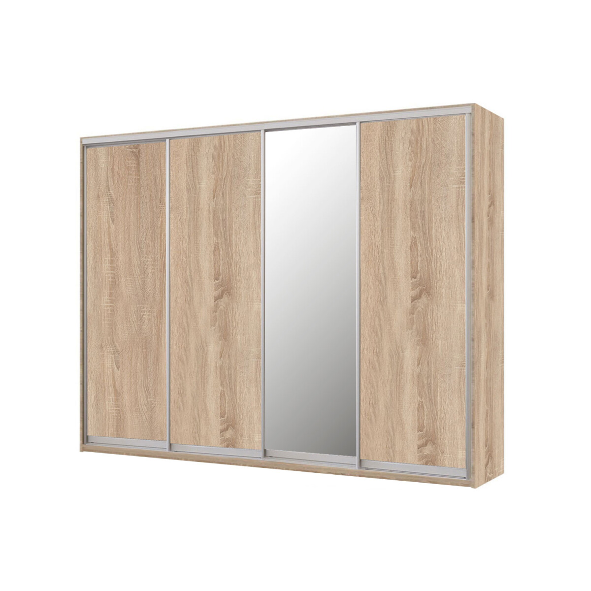 

Skříň s posuvnými dveřmi Komforto 3 DTD + 1 zrcadlo 270x240x60 cm Dub sonoma