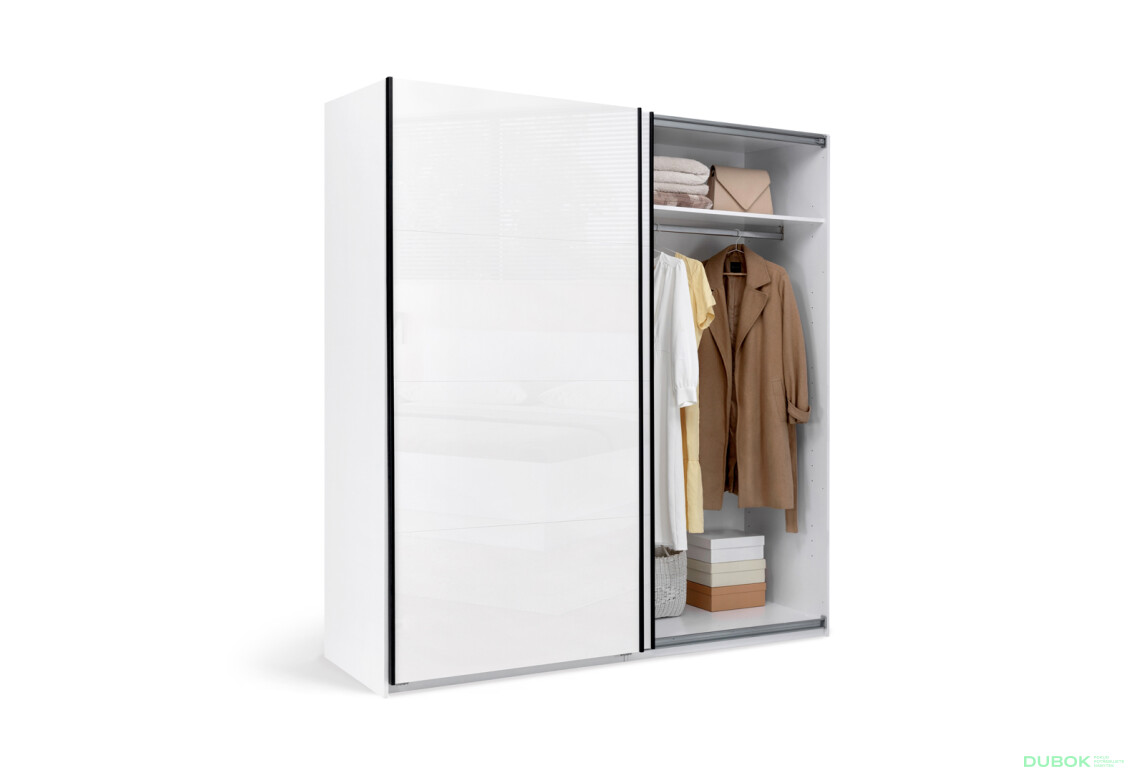 Fotografie 2 - Skříň s posuvnými dveřmi 2.0х2.1m (Dveře bílý lesk/Zrcadlo) Mila