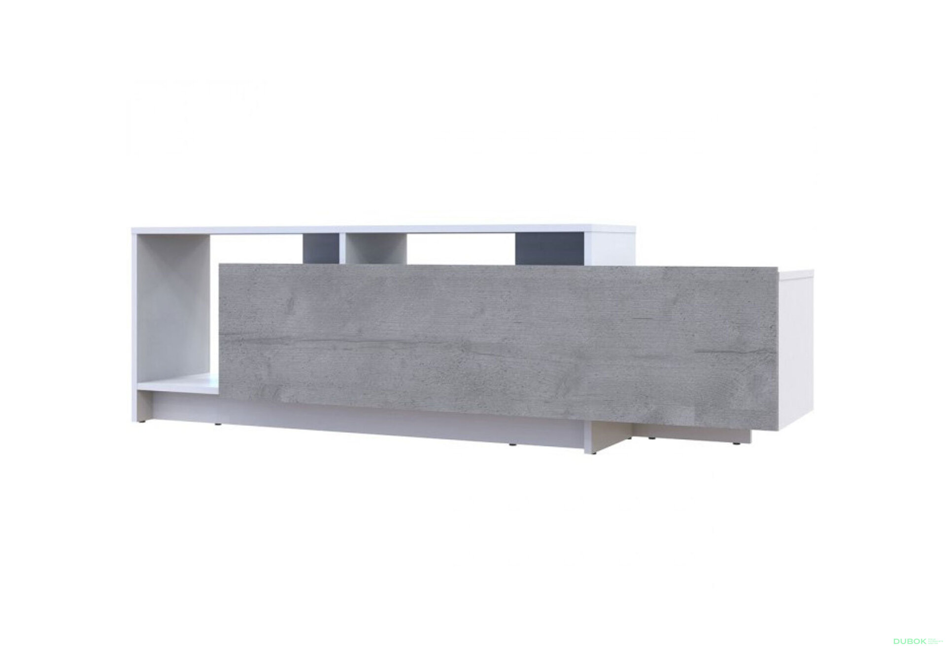 Fotografie 3 - TV stolek U2 bílý / beton dřevotříska 160x38x48