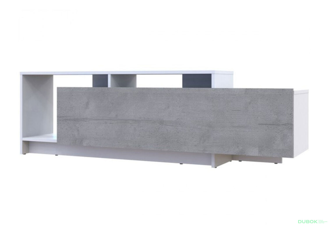 Fotografie 3 - TV stolek U2 bílý / beton dřevotříska 160x38x48