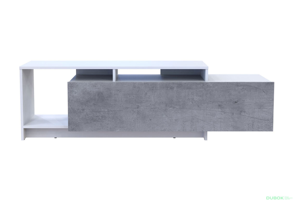 Fotografie 4 - TV stolek U2 bílý / beton dřevotříska 160x38x48