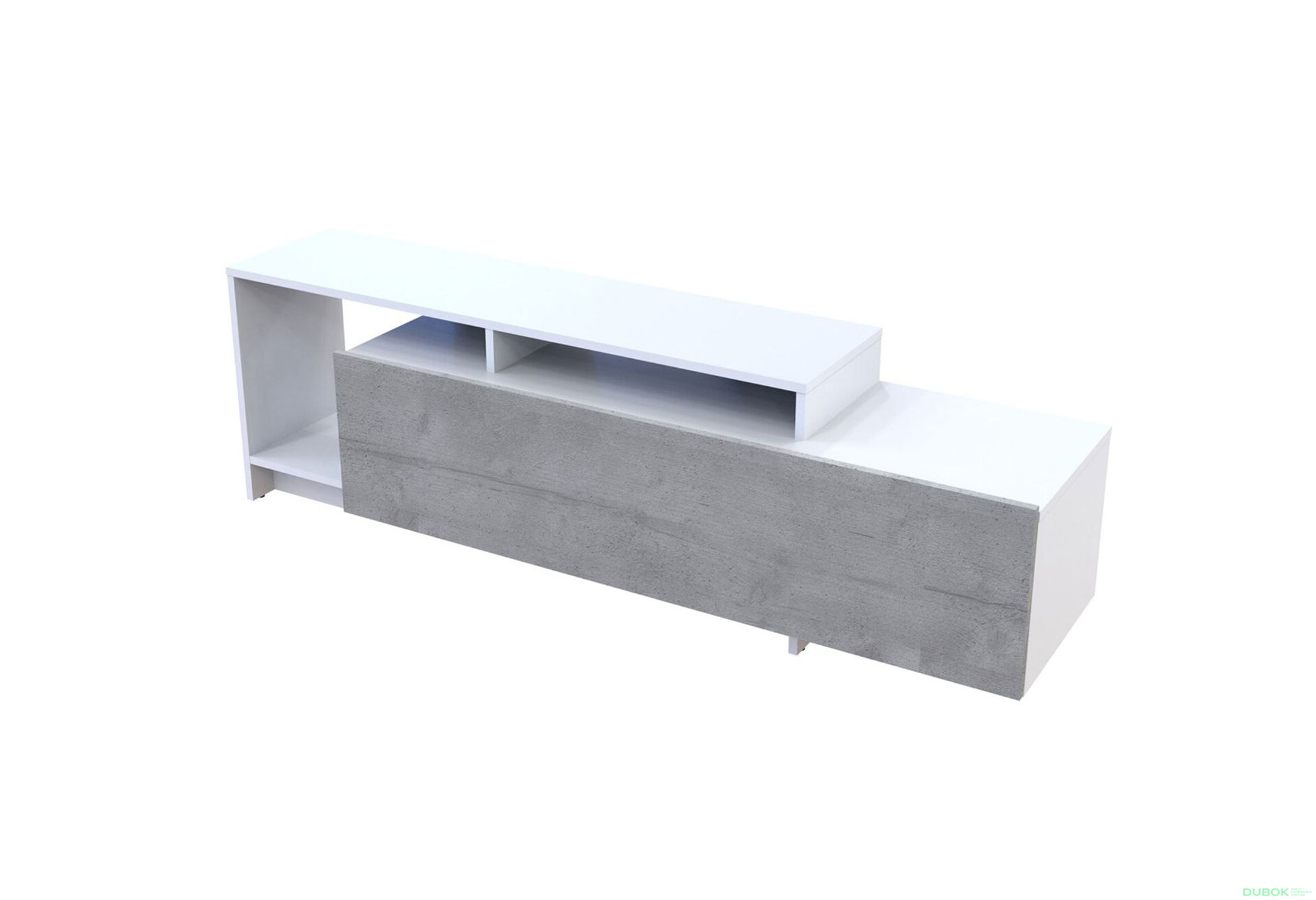 Fotografie 6 - TV stolek U2 bílý / beton dřevotříska 160x38x48