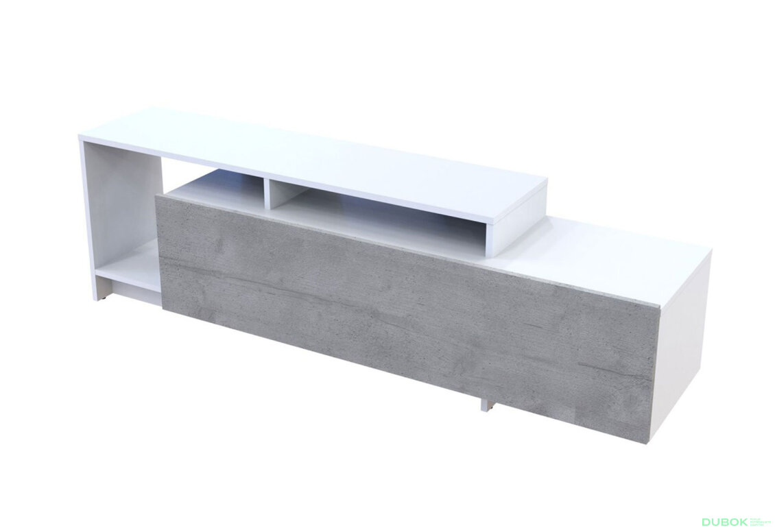 Fotografie 6 - TV stolek U2 bílý / beton dřevotříska 160x38x48