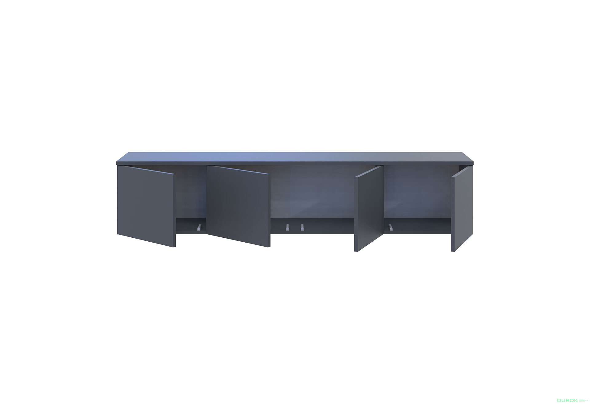 Fotografie 5 - TV stolek Levía grafit 4dv 160x35x33