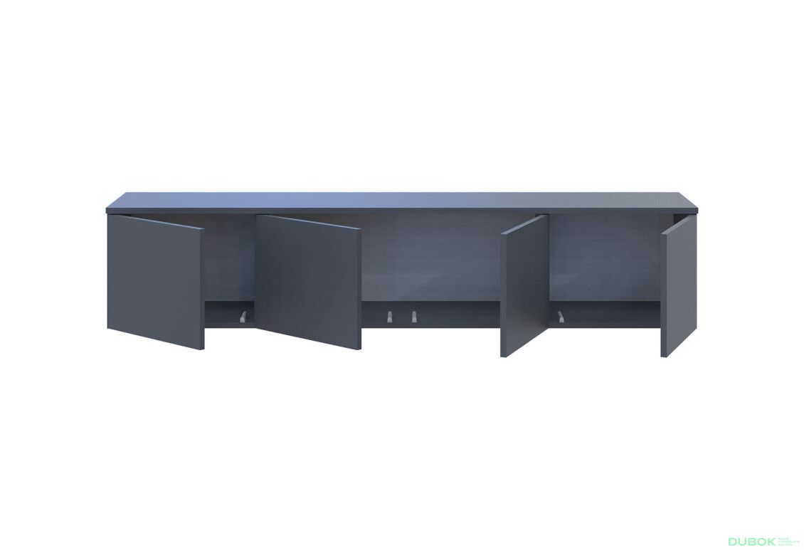 Fotografie 5 - TV stolek Levía grafit 4dv 160x35x33