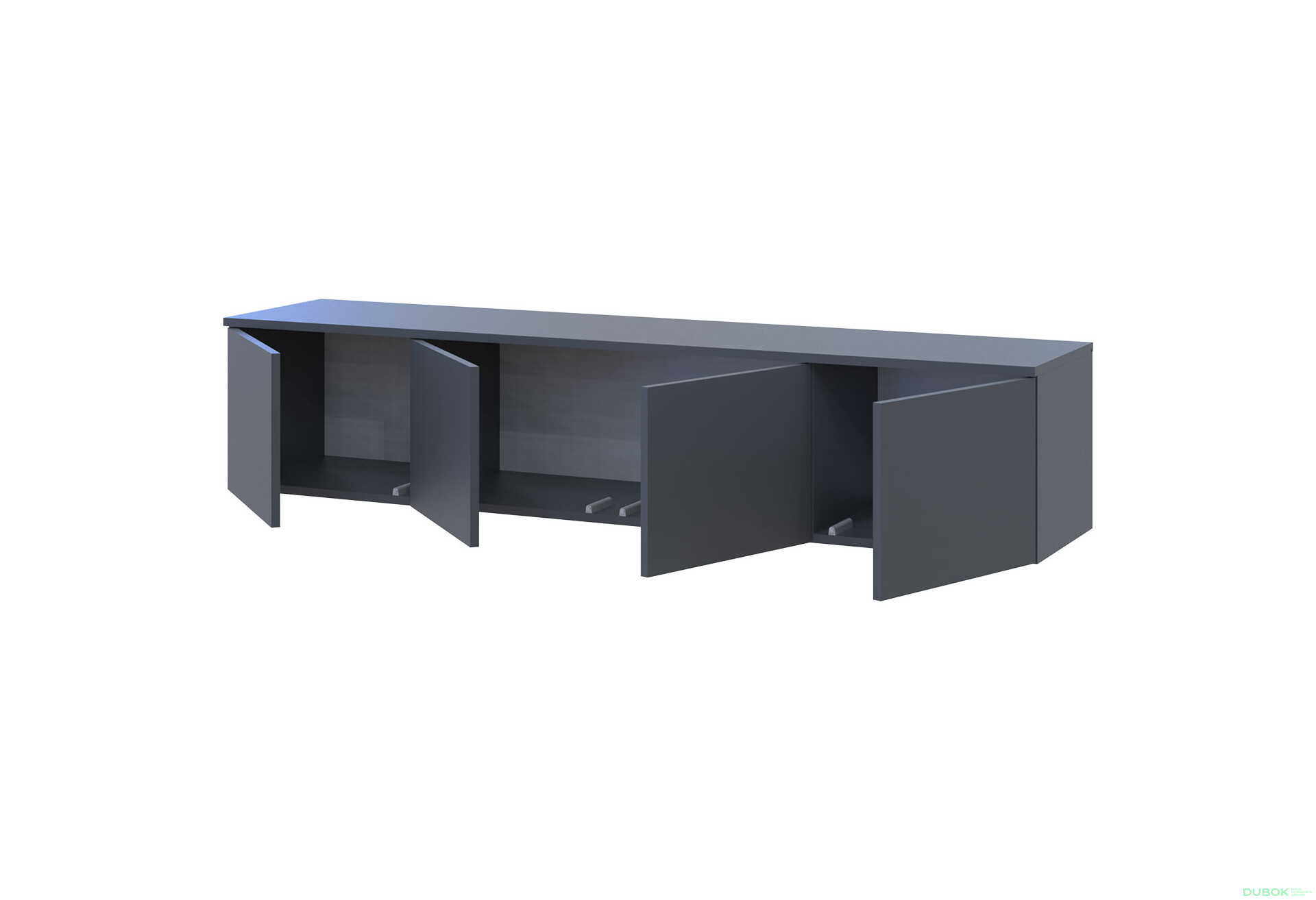 Fotografie 6 - TV stolek Levía grafit 4dv 160x35x33