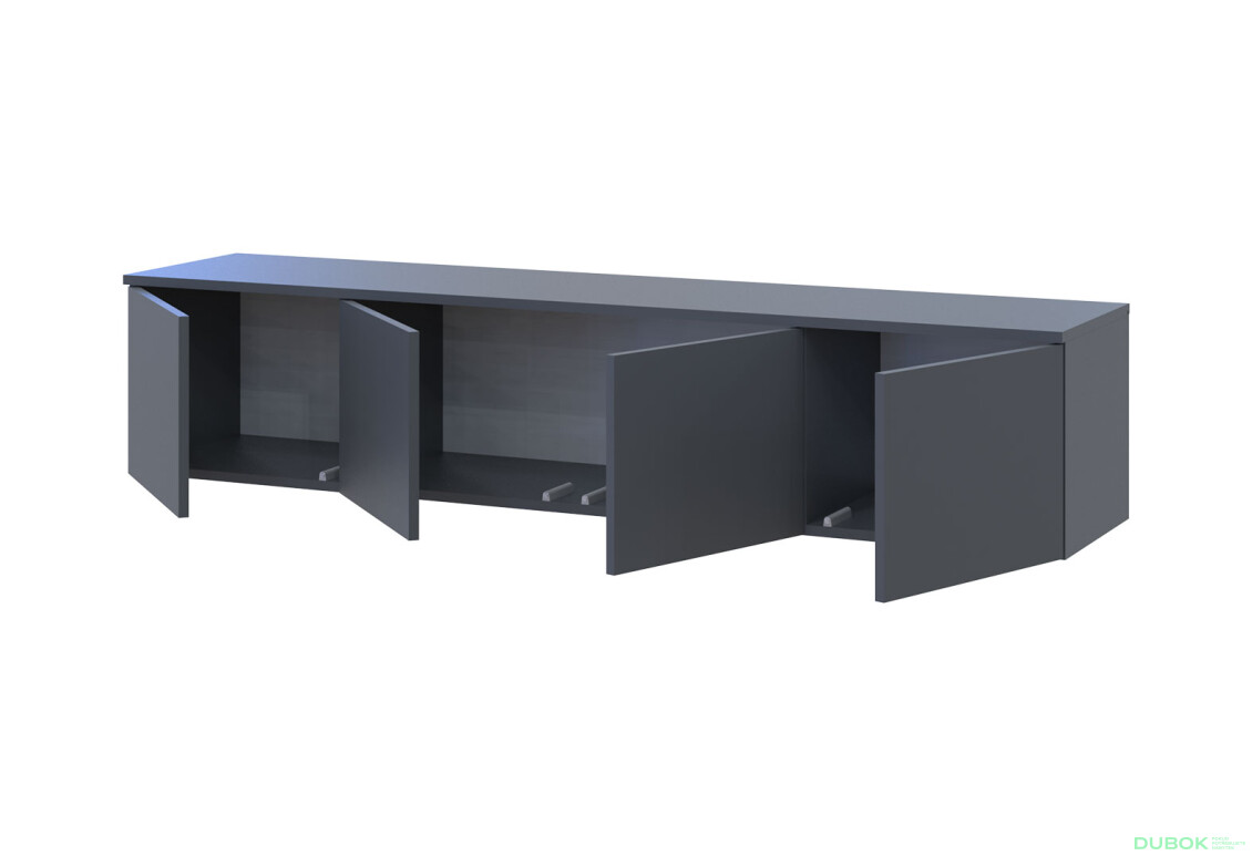 Fotografie 6 - TV stolek Levía grafit 4dv 160x35x33