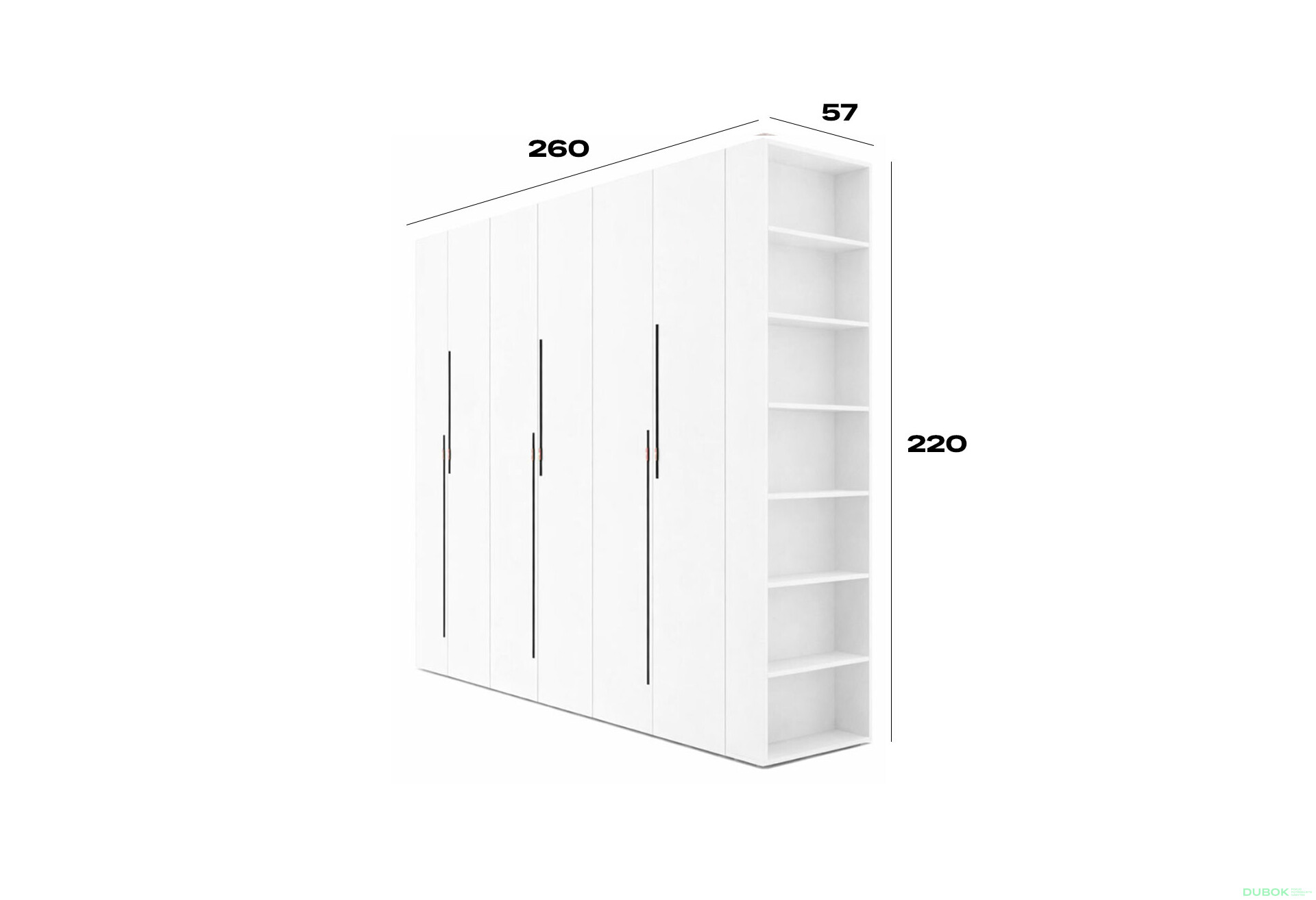 Fotografie 3 - Skříň 6D 260 cm nymphaea alba Space