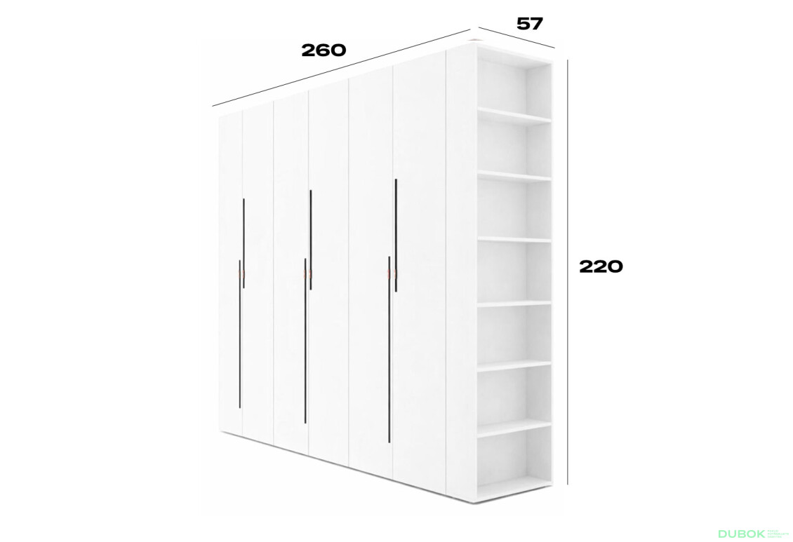 Fotografie 3 - Skříň 6D 260 cm nymphaea alba Space