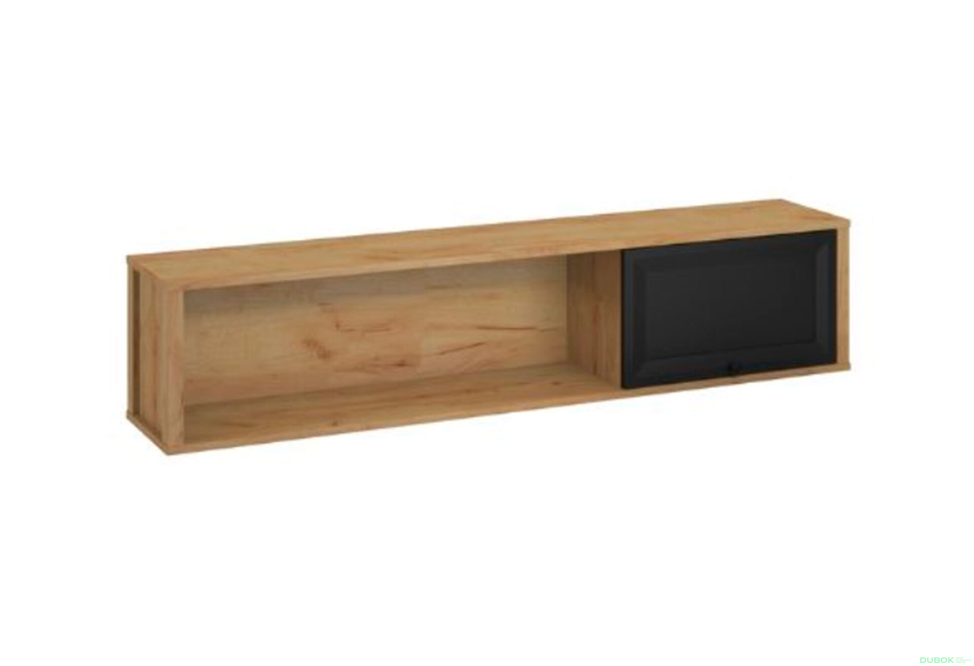 Fotografie 2 - Regál na stěnu 1d Brent dub craft zlatý / černý