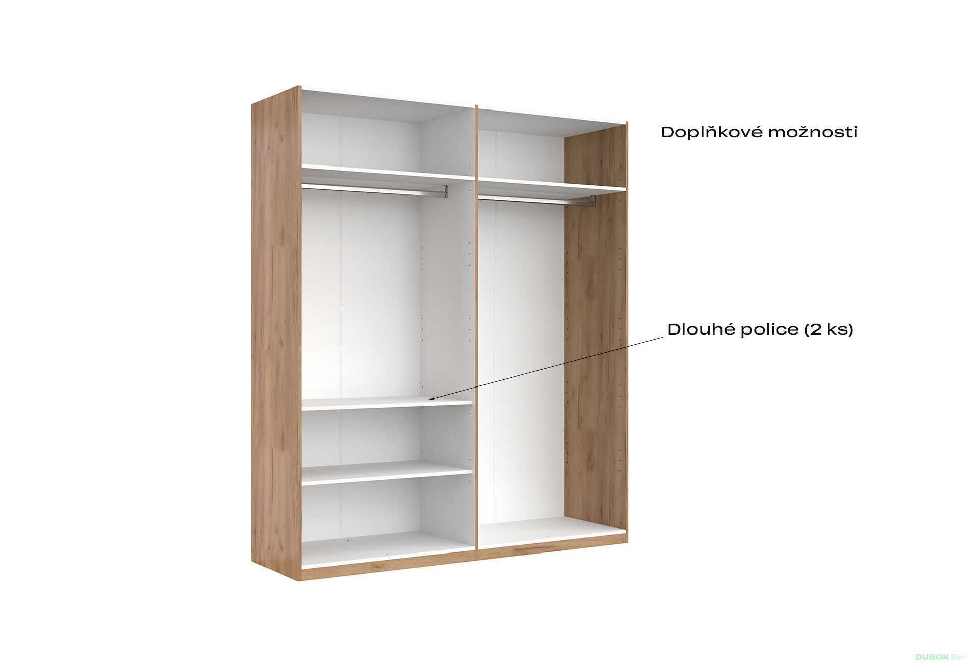 Skříň 4dv bez zrcadel, série N Lava / dub kraft Luna - Fotografie 7 Fotografie 7 - Skříň 4dv bez zrcadel, série N Lava / dub kraft Luna