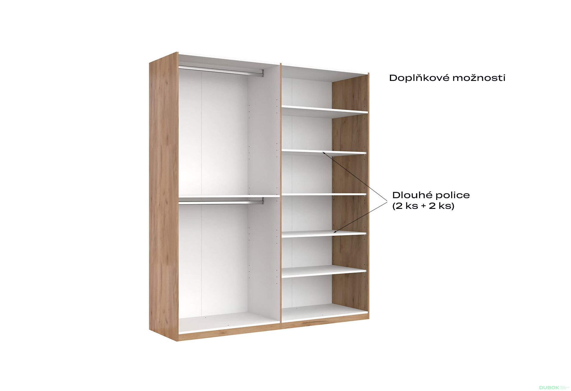 Skříň 4dv bez zrcadel, série N Lava / dub kraft Luna - Fotografie 8 Fotografie 8 - Skříň 4dv bez zrcadel, série N Lava / dub kraft Luna