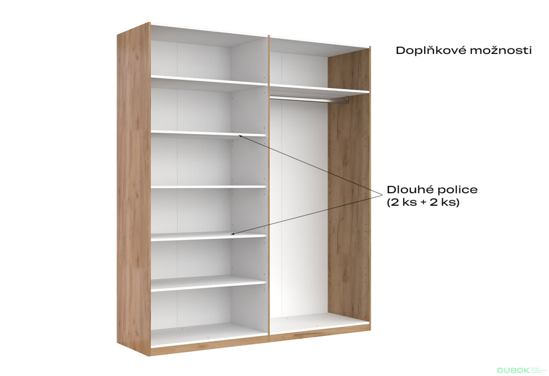 Skříň 4dv bez zrcadel, série N Lava / dub kraft Luna - Fotografie 10 Fotografie 10 - Skříň 4dv bez zrcadel, série N Lava / dub kraft Luna