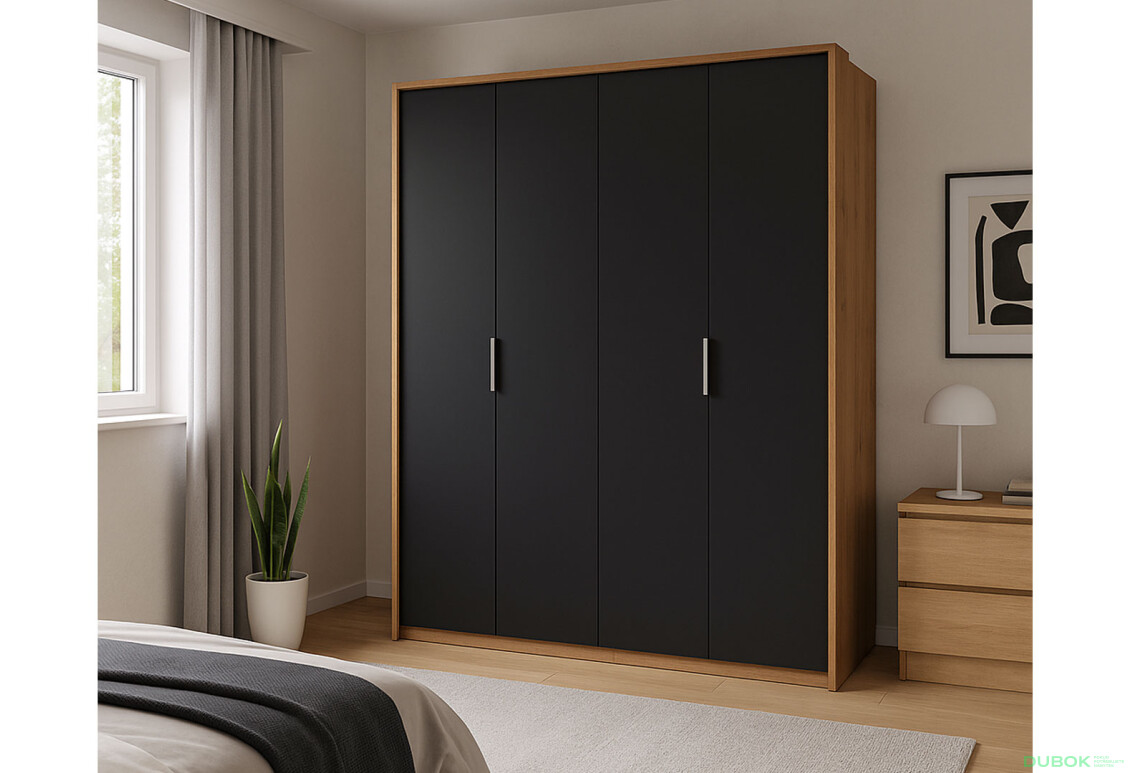 Fotografie 2 - Skříň 4dv bez zrcadel, série N Lava / dub kraft Luna