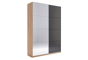 Skříň s posuvnými dveřmi 1,5x2,4m (Dveře Mat Láva/Zrcadlo), série N Luna