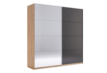 Skříň s posuvnými dveřmi 2,0x2,1m (Dveře Mat Láva/Zrcadlo), série N Luna