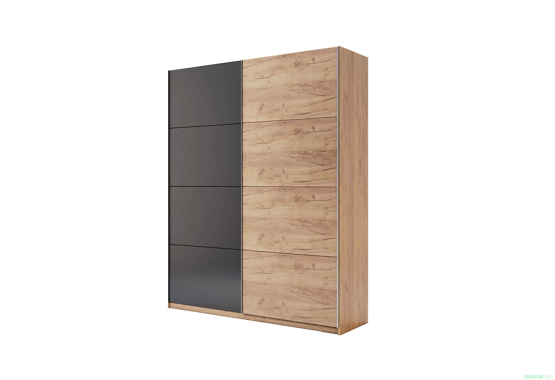 Skříň s posuvnými dveřmi 2.0x2.4m (Dveře Dub Kraft/Mat Láva), série N Luna - Fotografie 1 Fotografie 1 - Skříň s posuvnými dveřmi 2.0x2.4m (Dveře Dub Kraft/Mat Láva), série N Luna