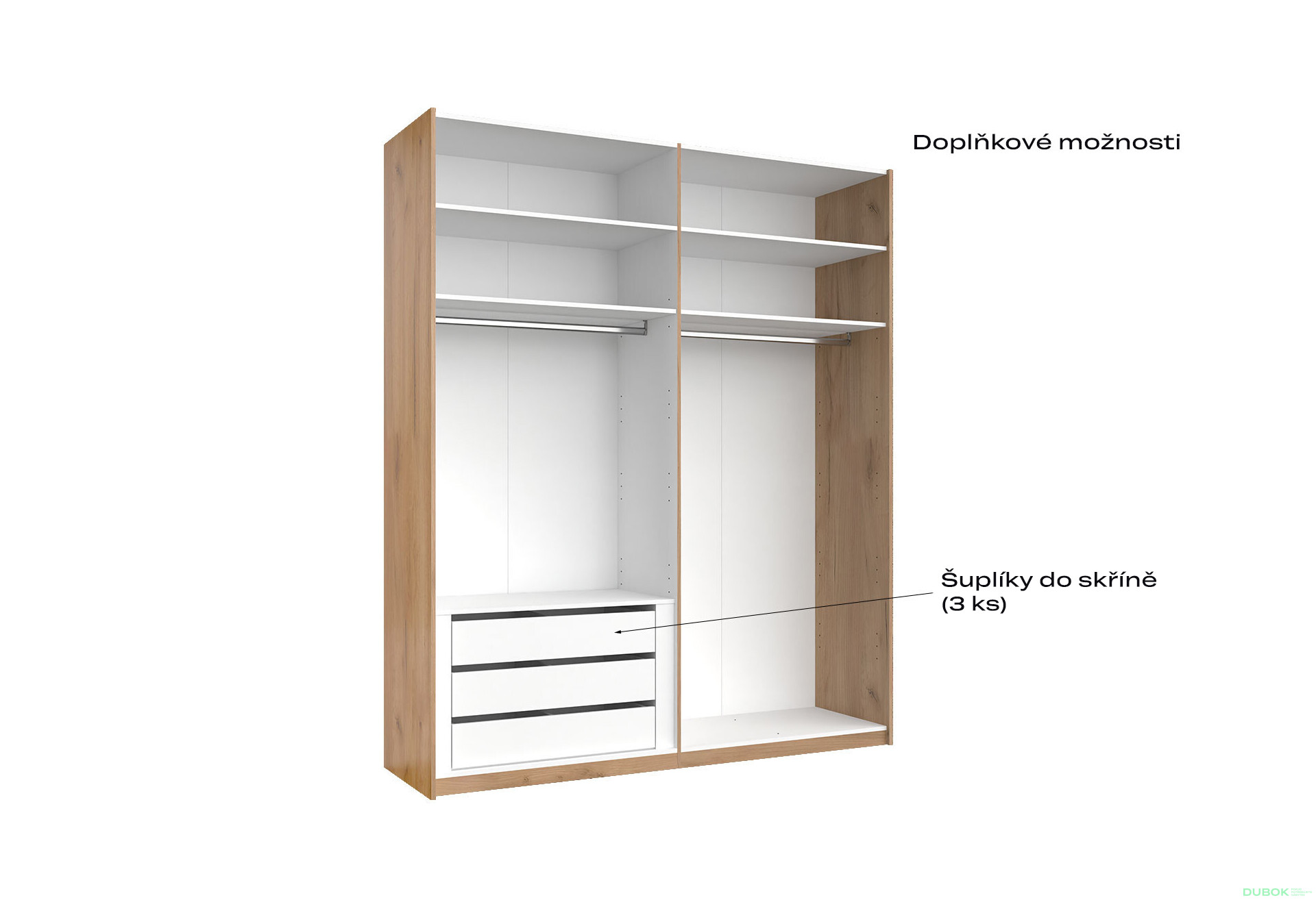 Skříň s posuvnými dveřmi 2.0x2.4m (Dveře Dub Kraft/Mat Láva), série N Luna - Fotografie 4 Fotografie 4 - Skříň s posuvnými dveřmi 2.0x2.4m (Dveře Dub Kraft/Mat Láva), série N Luna