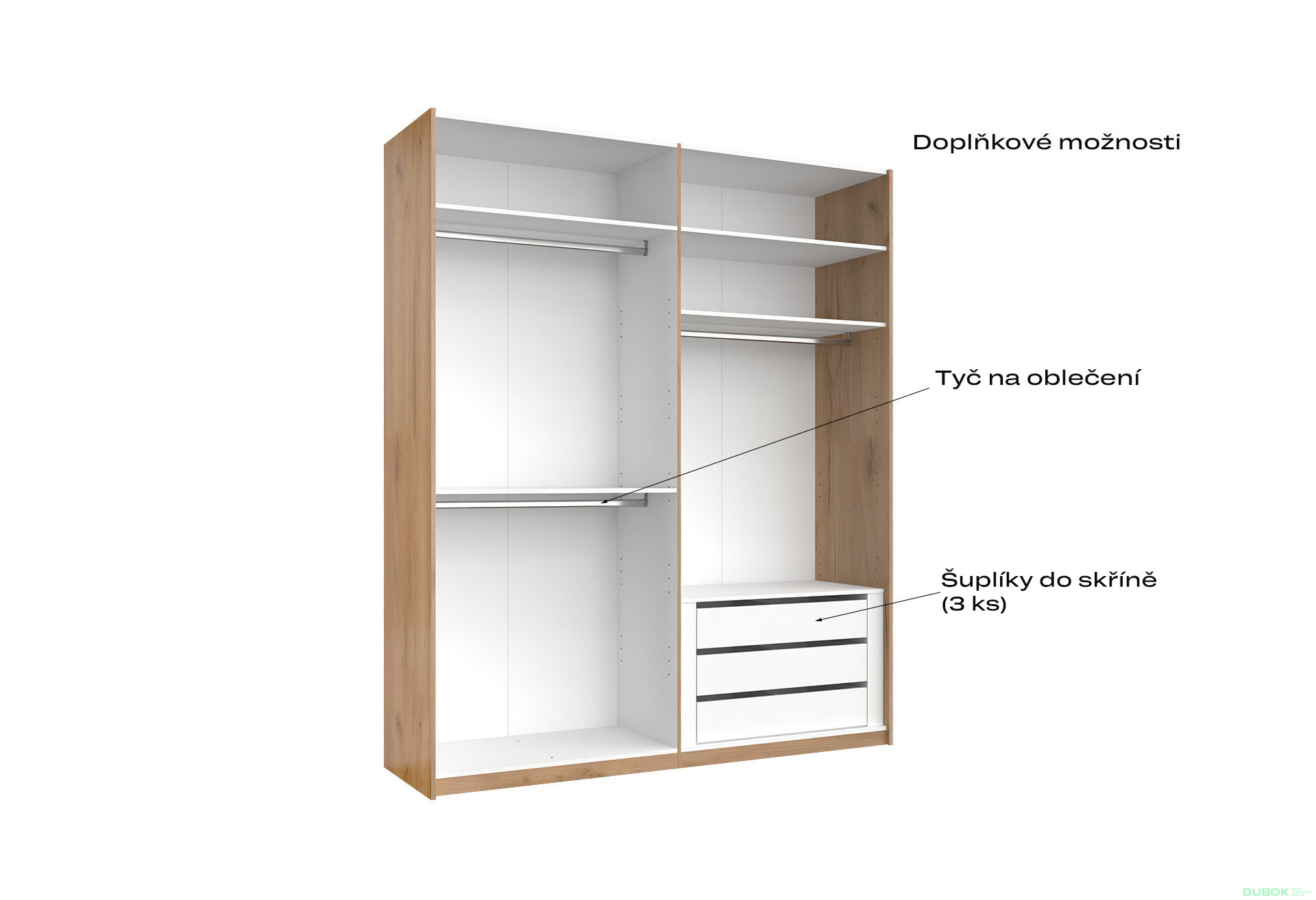 Skříň s posuvnými dveřmi 2.0x2.4m (Dveře Dub Kraft/Mat Láva), série N Luna - Fotografie 5 Fotografie 5 - Skříň s posuvnými dveřmi 2.0x2.4m (Dveře Dub Kraft/Mat Láva), série N Luna