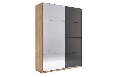 Skříň s posuvnými dveřmi 2.0x2.4m (Dveře Mat Láva/Zrcadlo), série N Luna