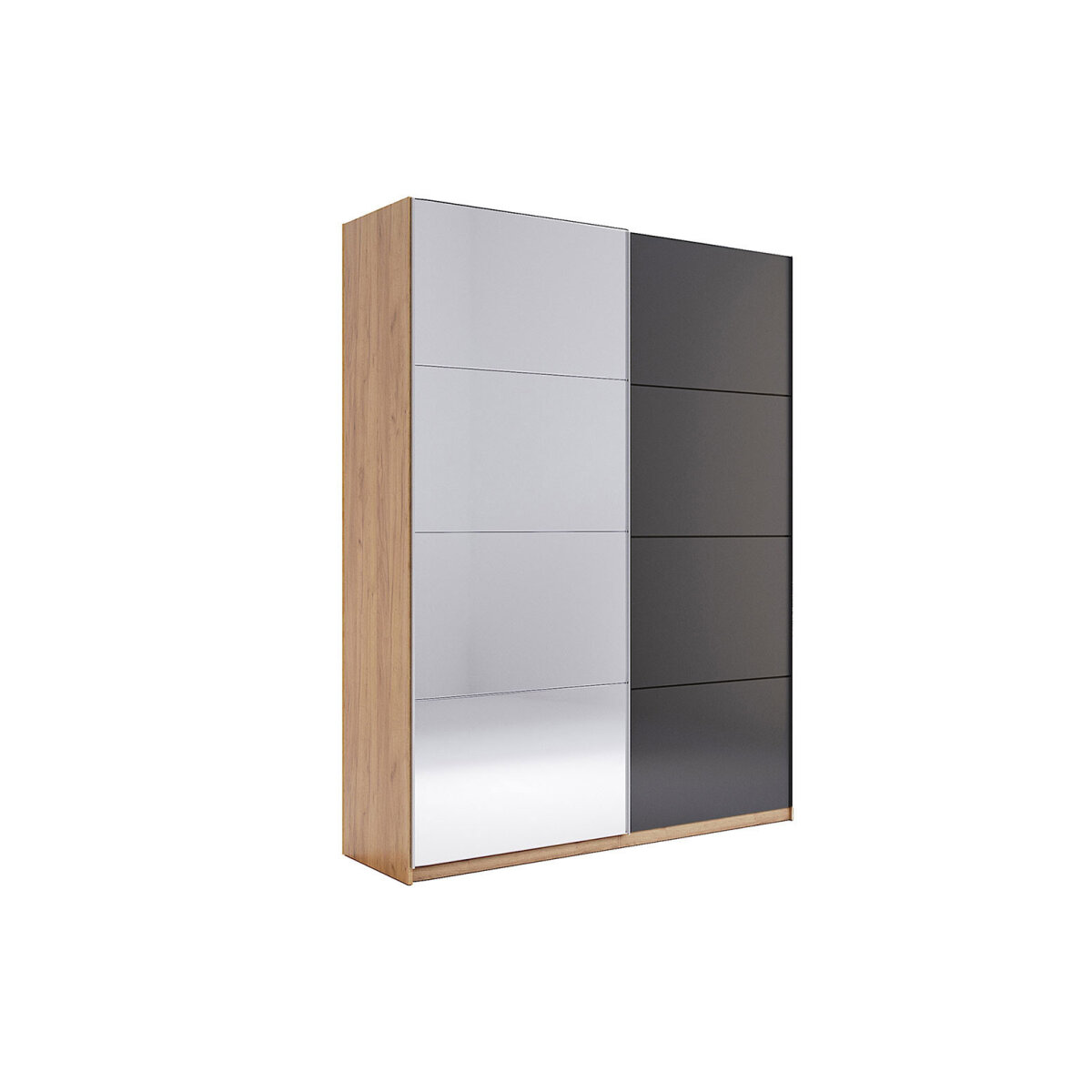 Skříň s posuvnými dveřmi 2.0x2.4m (Dveře Mat Láva/Zrcadlo), série N Luna