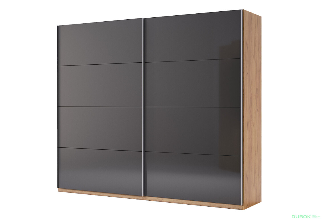 Skříň s posuvnými dveřmi 2,5x2,1m (Dveře Mat Láva), série N Luna